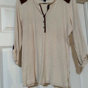 Ralph Lauren Off-White and Chocolate Top